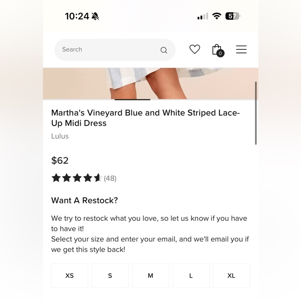 NWT Lulus Martha’s Vineyard Blue and White Lace Up Midi Dress - Picture 6 of 7